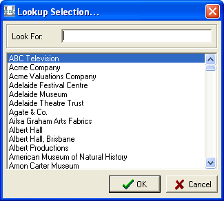 Lookup List